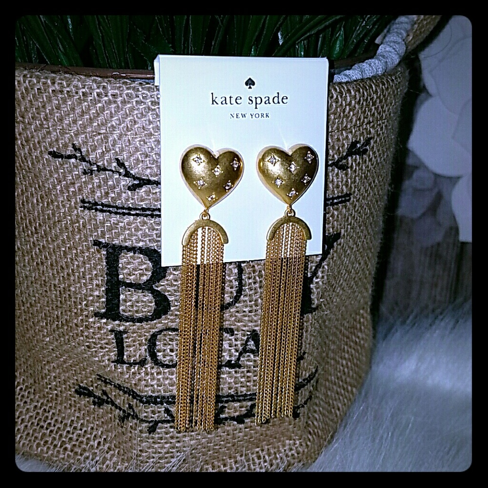 Kate spade heart drop earrings